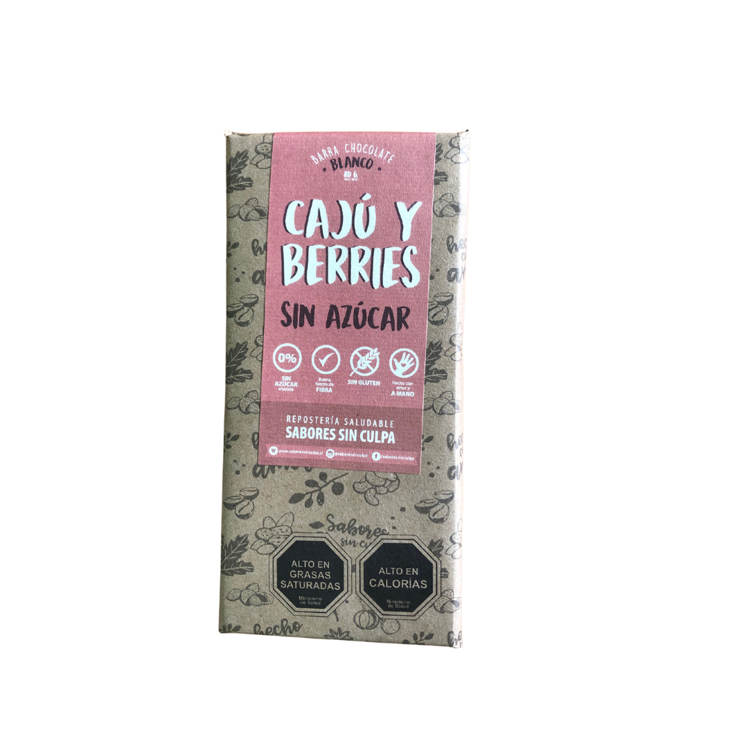 Barra chocolate blanco caju berries